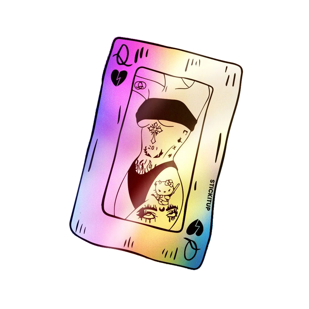 Queen Of Hearts Holographic Stickers